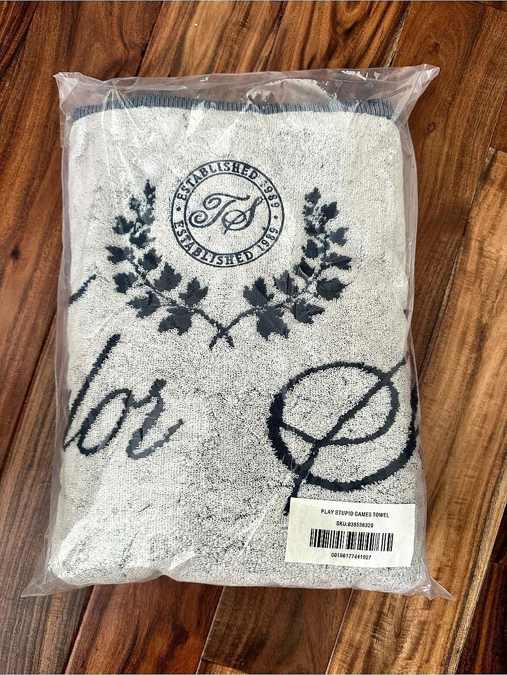 Taylor Swift Play Stupid Games Checker Game Towel Set Cream & Black